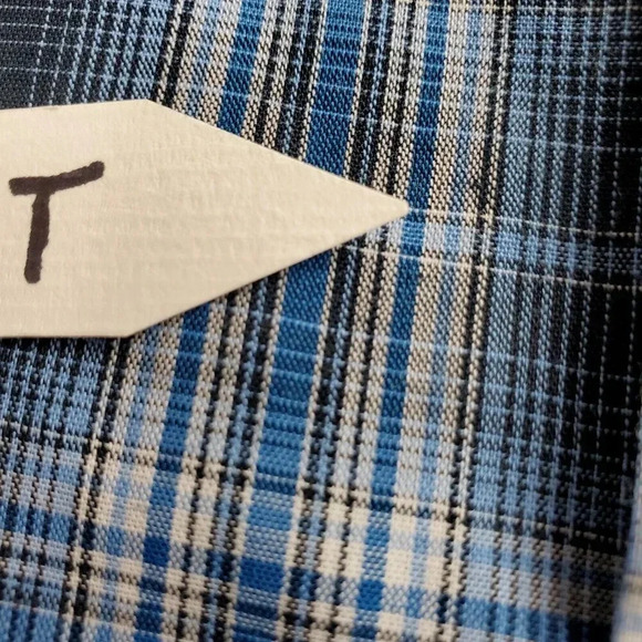 Ely Cattleman Western Shirt Large Blue Silver Plaid Pearl Cowboy Rodeo Dance - Picture 12 of 14